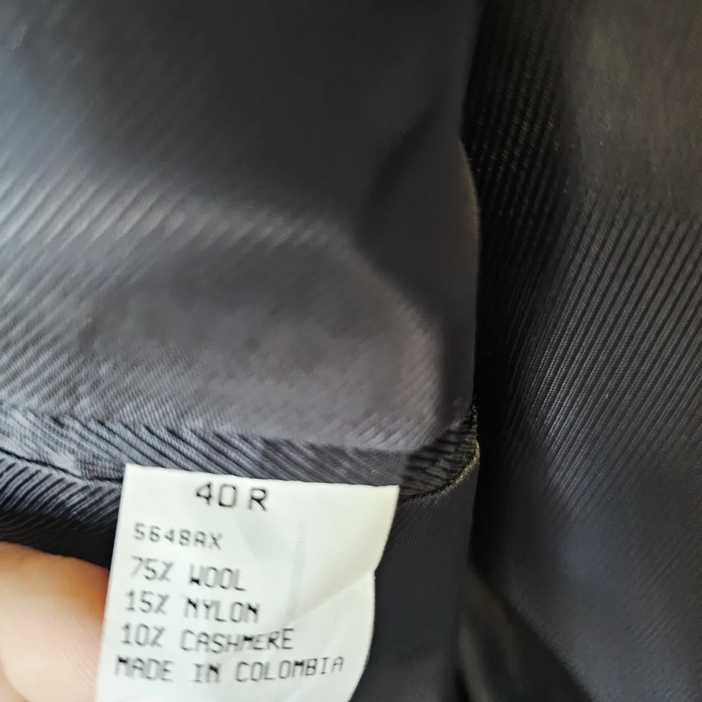 Oscar DeLaRenta 40R navy wool cashmere blazer jacket